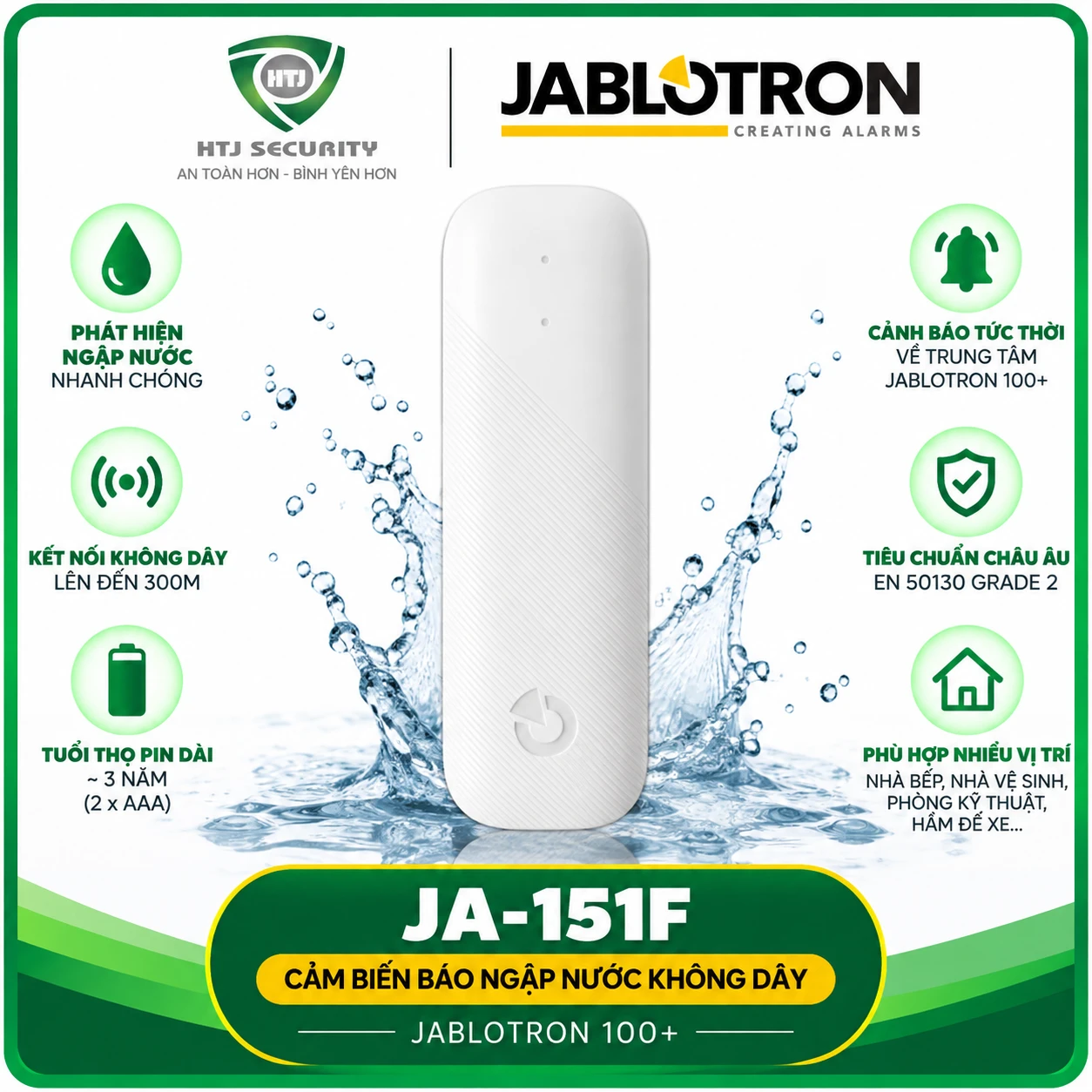 Cảm biến báo ngập nước không dây Jablotron JA-151F