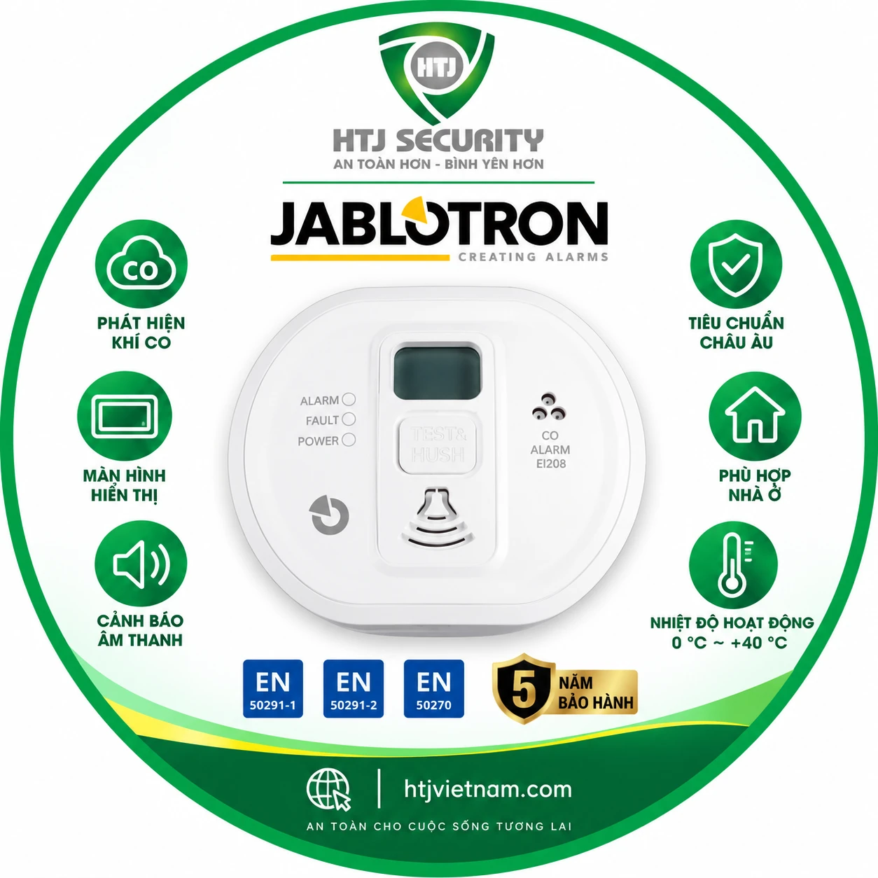 Cảm biến khí CO độc lập Jablotron EI208DW