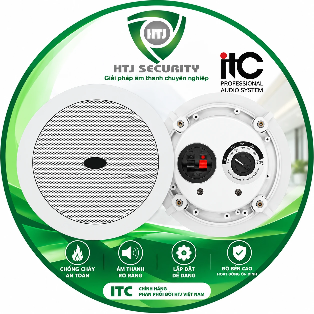 Loa âm trần chống cháy ITC T-206CW