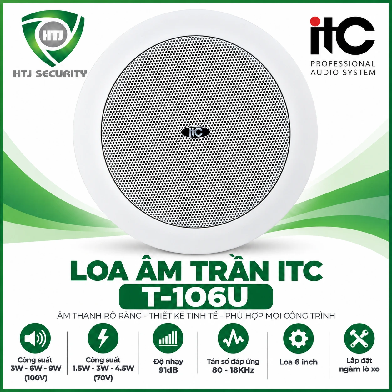 Loa âm trần ITC T-106U công suất 3W – 6W – 9W - Ảnh 2