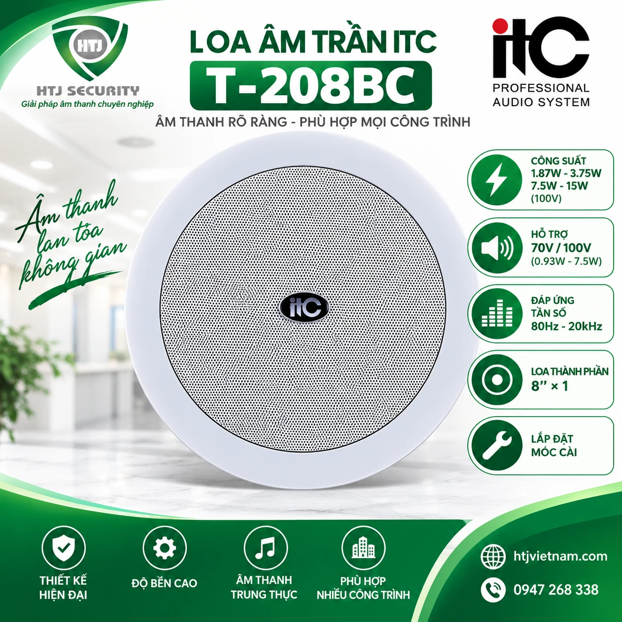 Loa âm trần ITC T-208BC