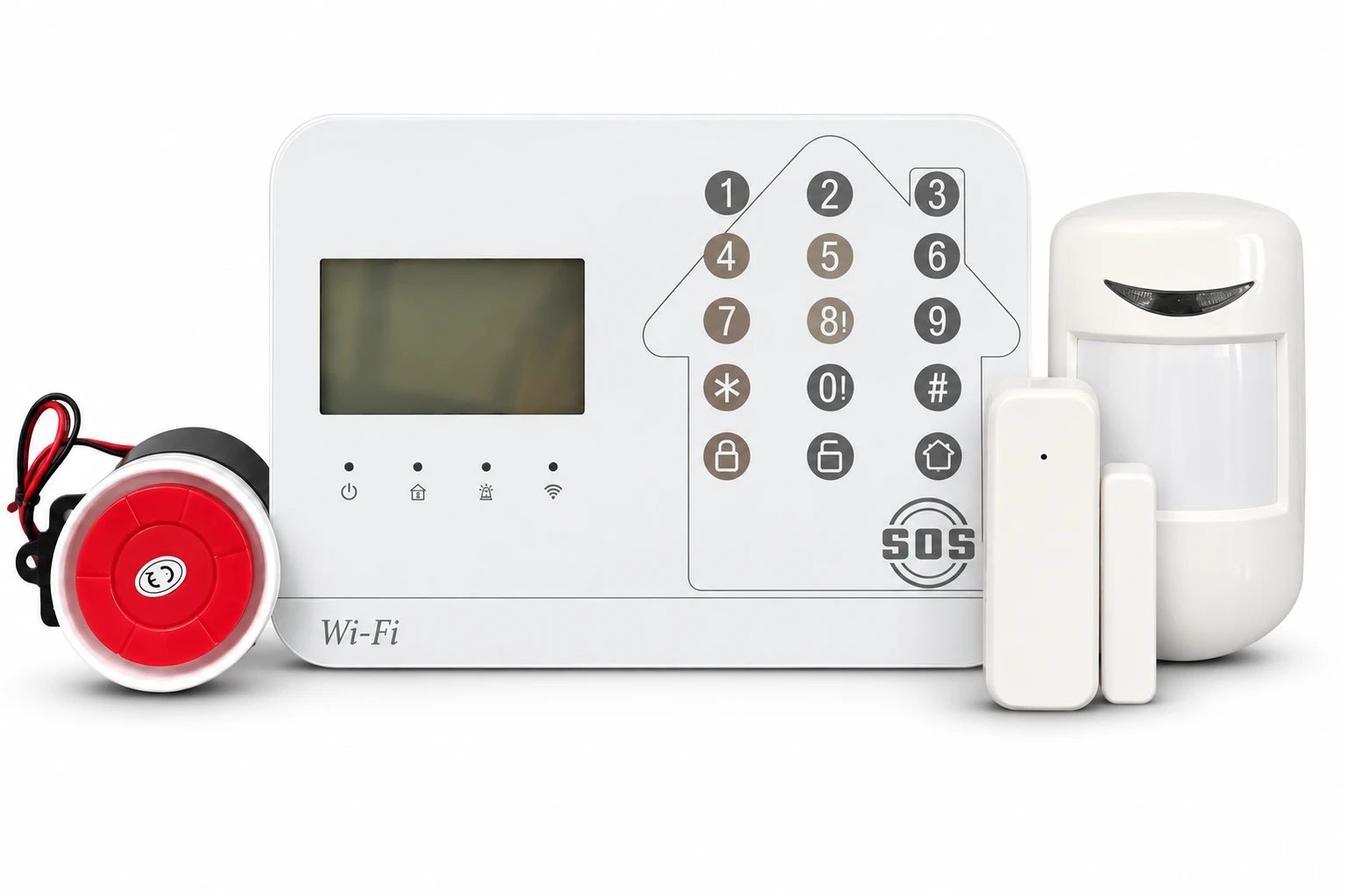 Thiết bị báo động chống trộm AMOS AM-GSM74 – Dùng SIM 4G + WiFi