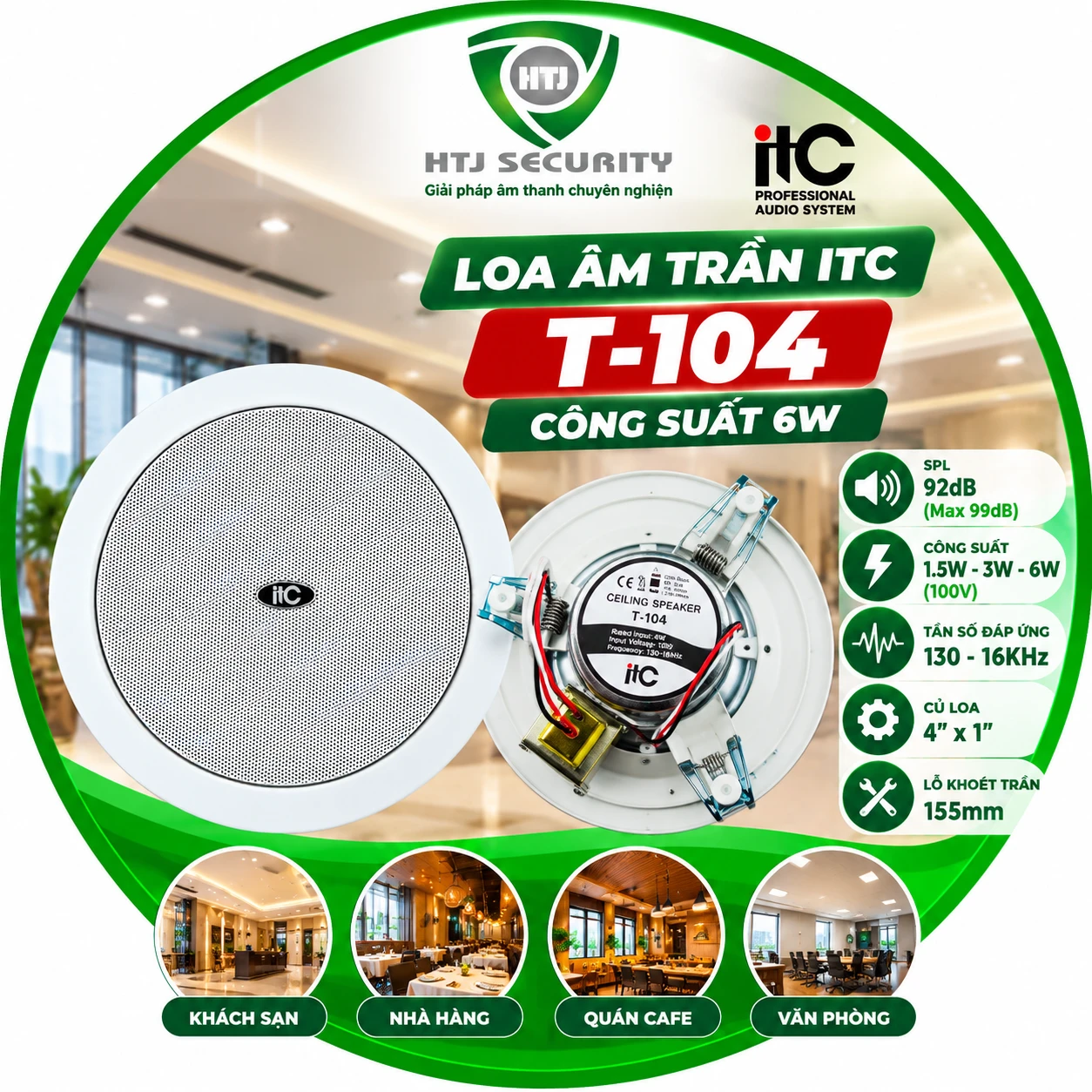 Loa âm trần ITC T-104 – Công suất 6W