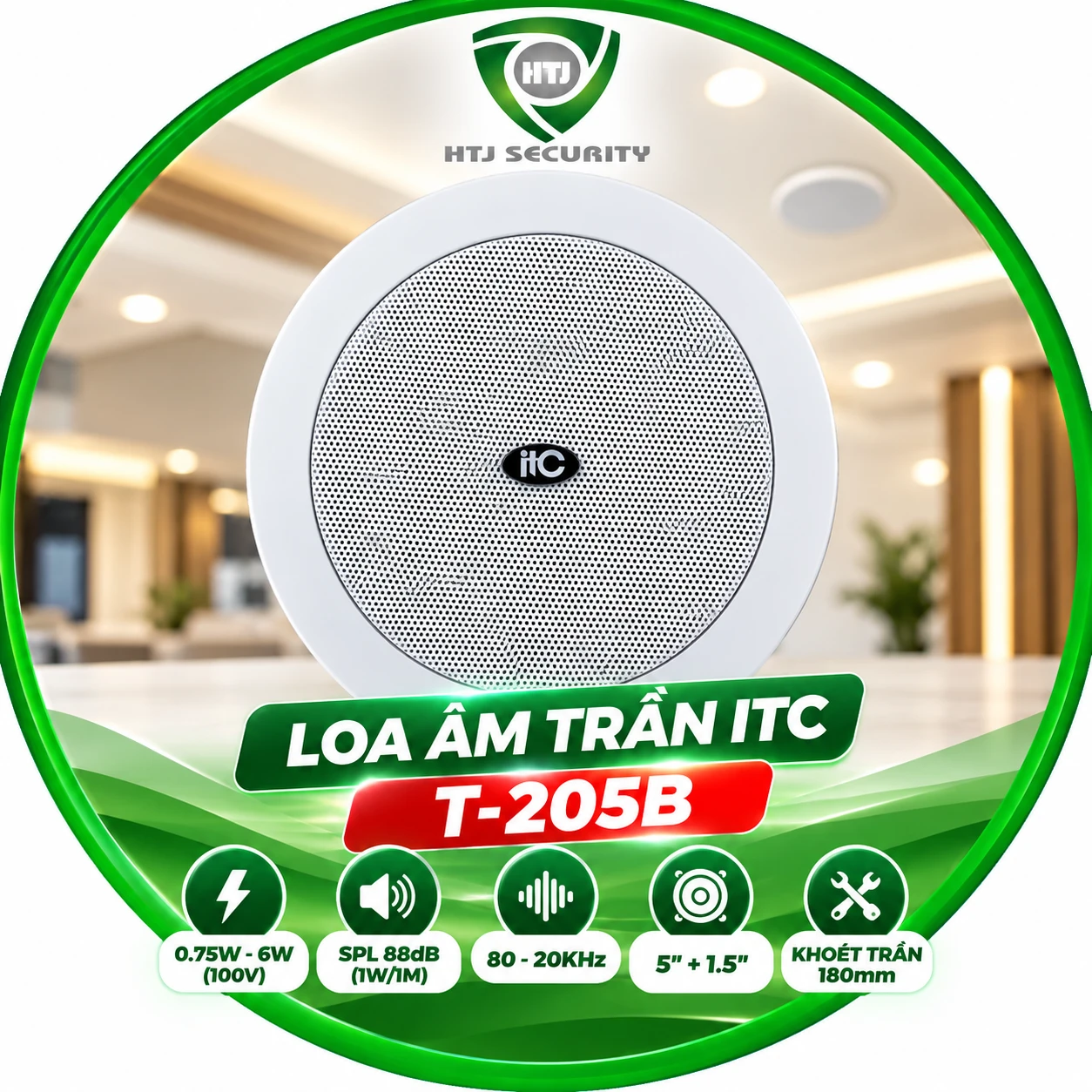 Loa âm trần ITC T-205B – Công suất 0.75W – 1.5W – 3W – 6W